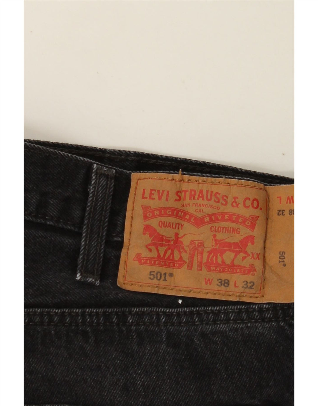 LEVI'S Jean Droit 501 Homme W38 L32 Noir Coton