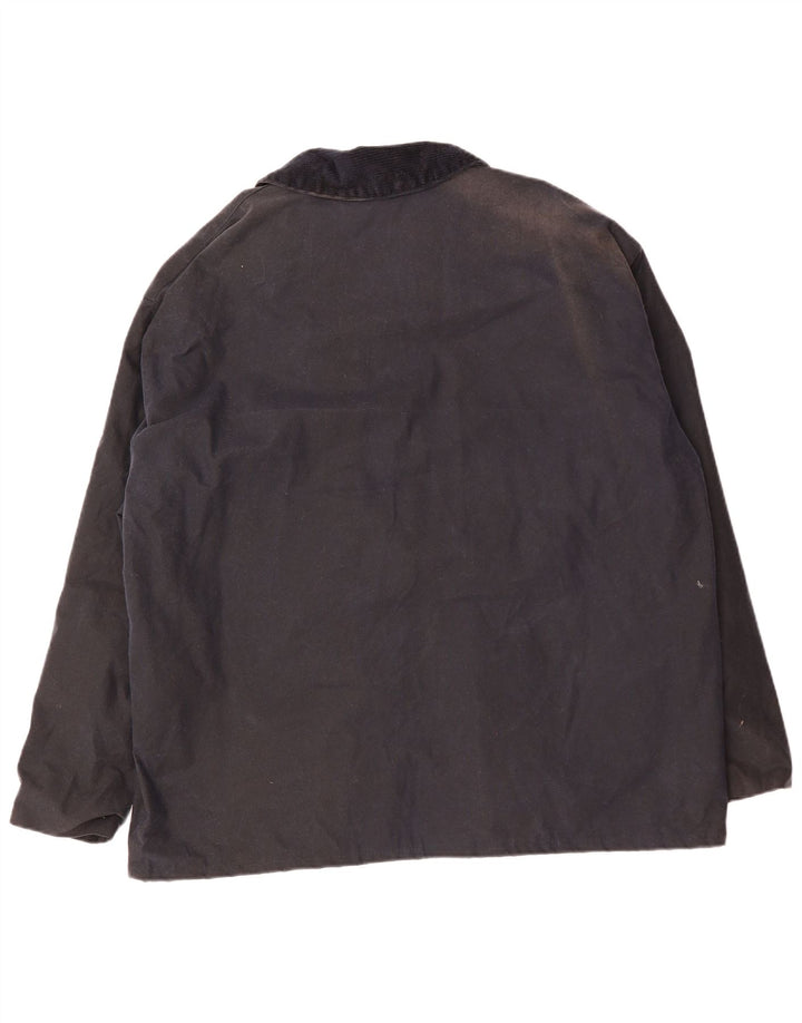 ROYAL SPENCER Veste ample en coton ciré pour homme UK 42 XL Bleu marine en coton