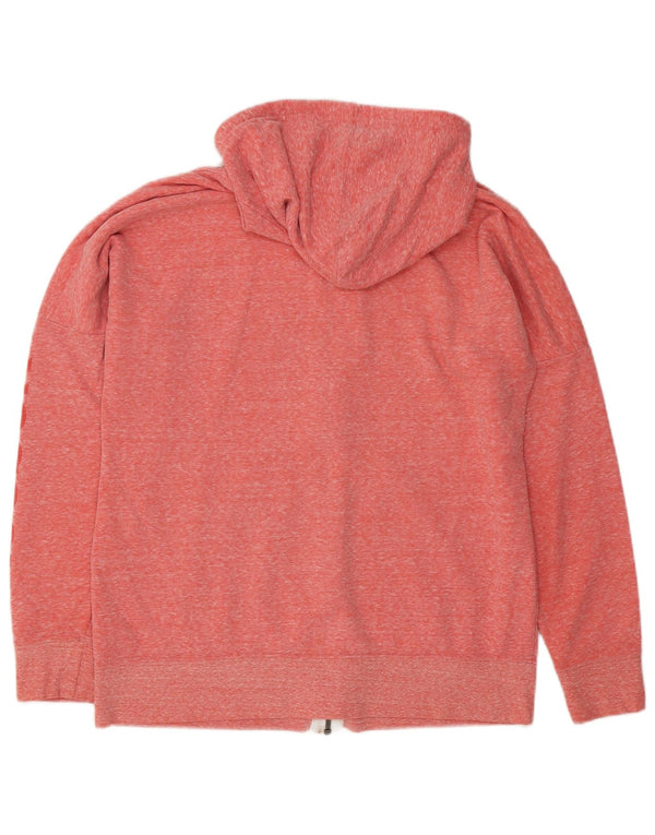 Reebok Pull à capuche zippé graphique pour femme UK 16/18 Grand coton moucheté rose