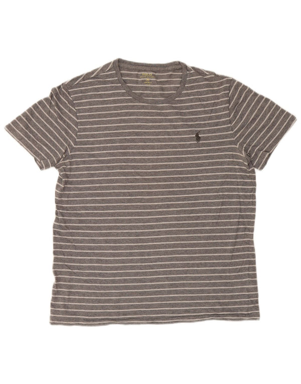 Polo Ralph Lauren T-Shirt Homme Gris Moyen Rayé Coton