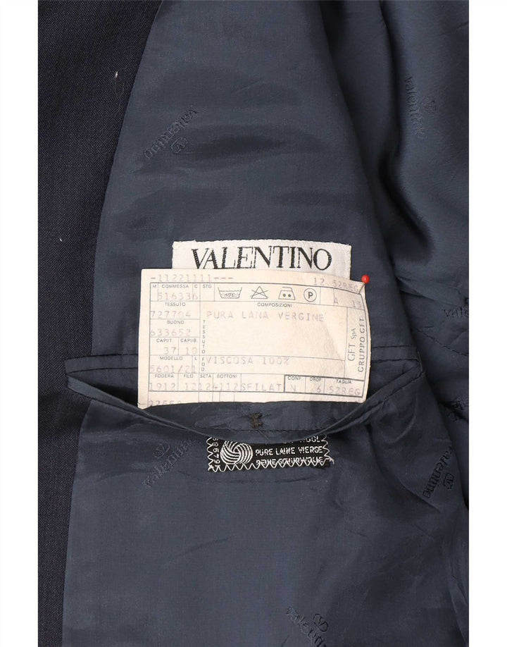 Valentino Veste Blazer 2 Boutons Homme IT 52 XL Bleu Marine Laine Vierge