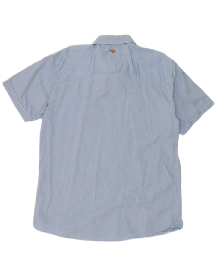 JACK & JONES Mens Short Sleeve Shirt 2XL Blue Cotton