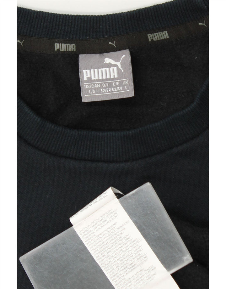 Puma Sweat-shirt graphique pour homme en coton bleu marine Taille L