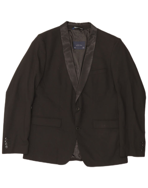 Zara Mens 2 Button Blazer Jacket UK 40Large Black