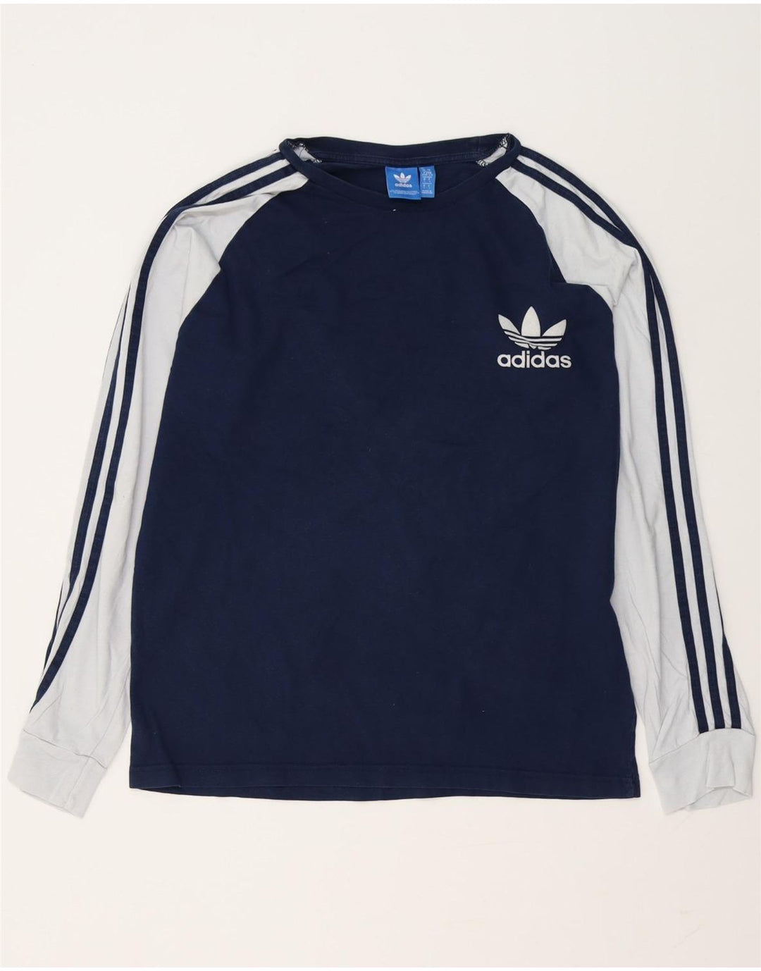 ADIDAS Haut graphique à manches longues pour hommes en coton color block bleu marine grand