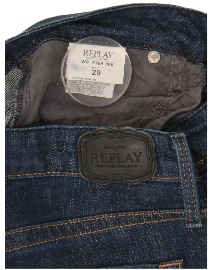 Replay Jean Slim Femme W29 L30 Bleu Marine Coton