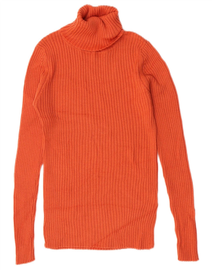 Hobbs Pull col roulé pour femme UK 12 Laine orange moyen