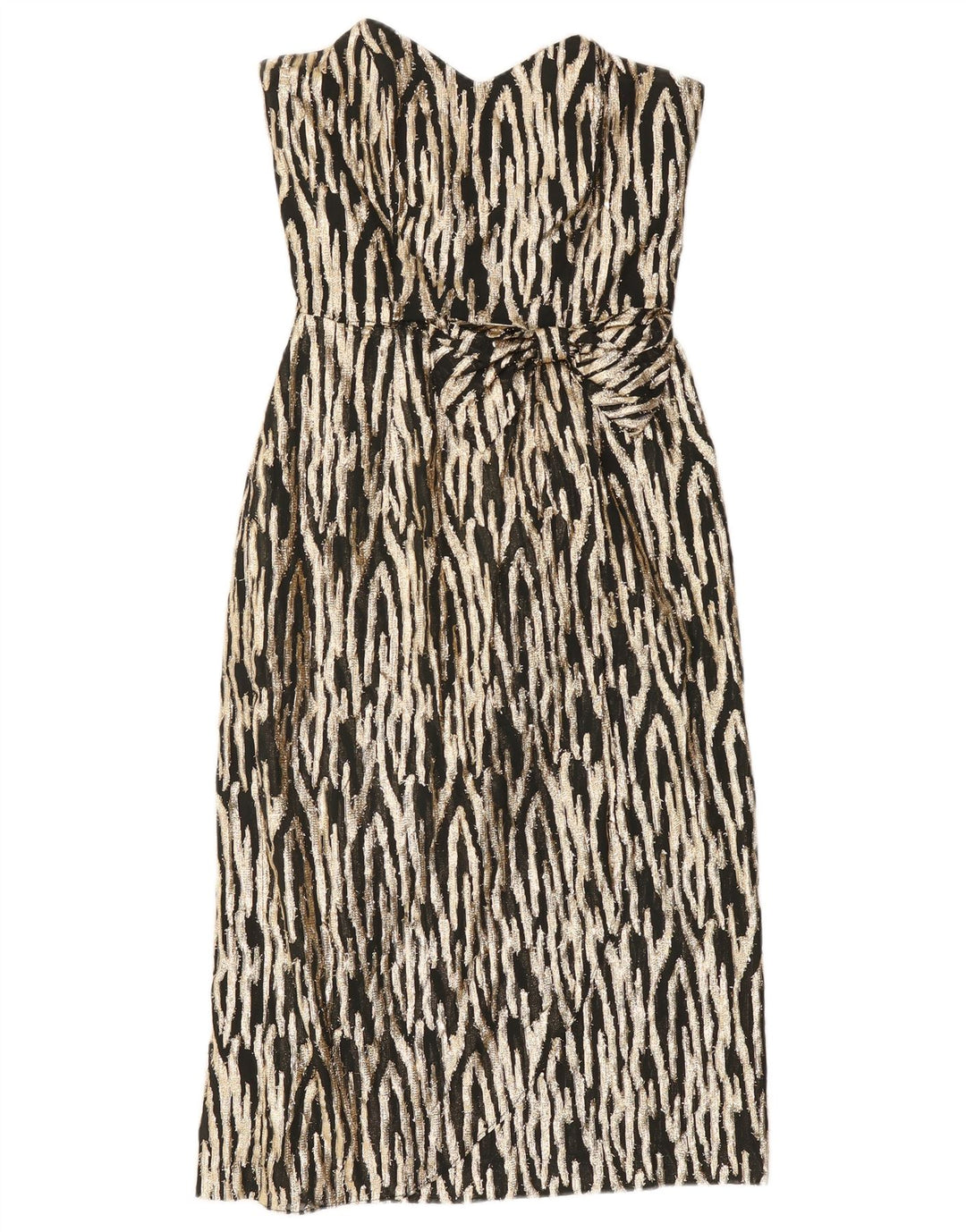 GINA BACCONI Robe sans bretelles pour femme UK 12 Imprimé animal noir moyen