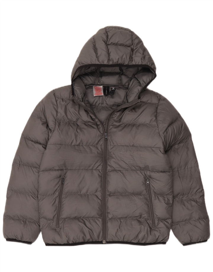 Veste matelassée à capuche Adidas Garçon 11-12 ans Gris Polyester
