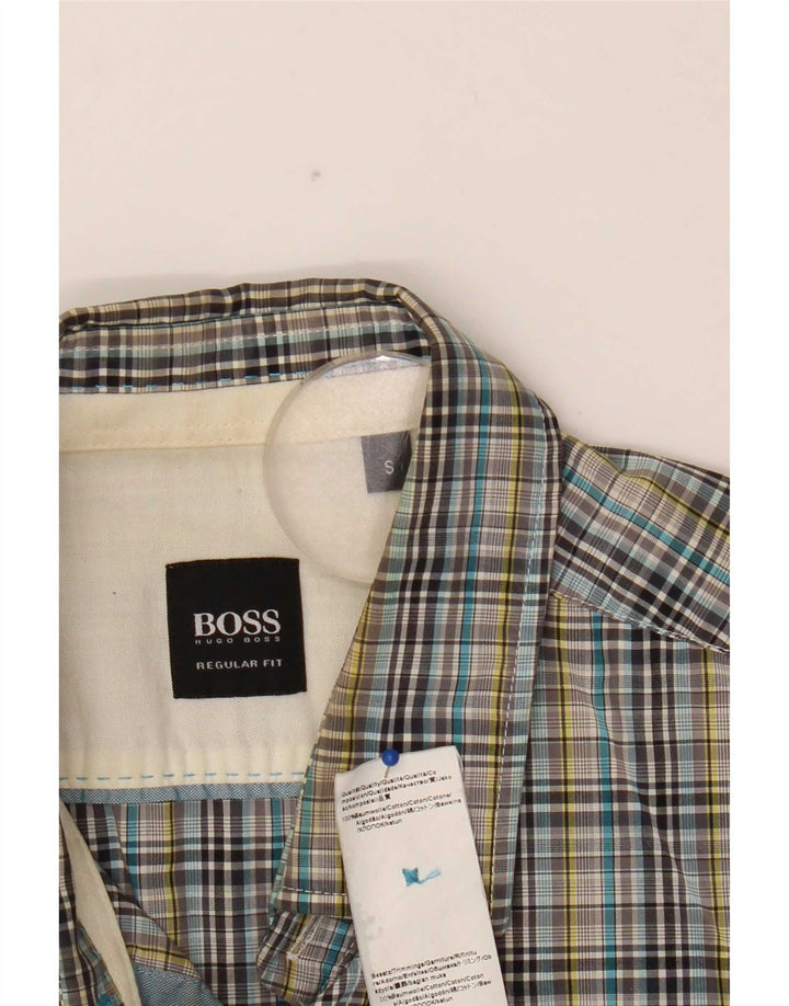 Hugo Boss Chemise en coton à petits carreaux multicolores