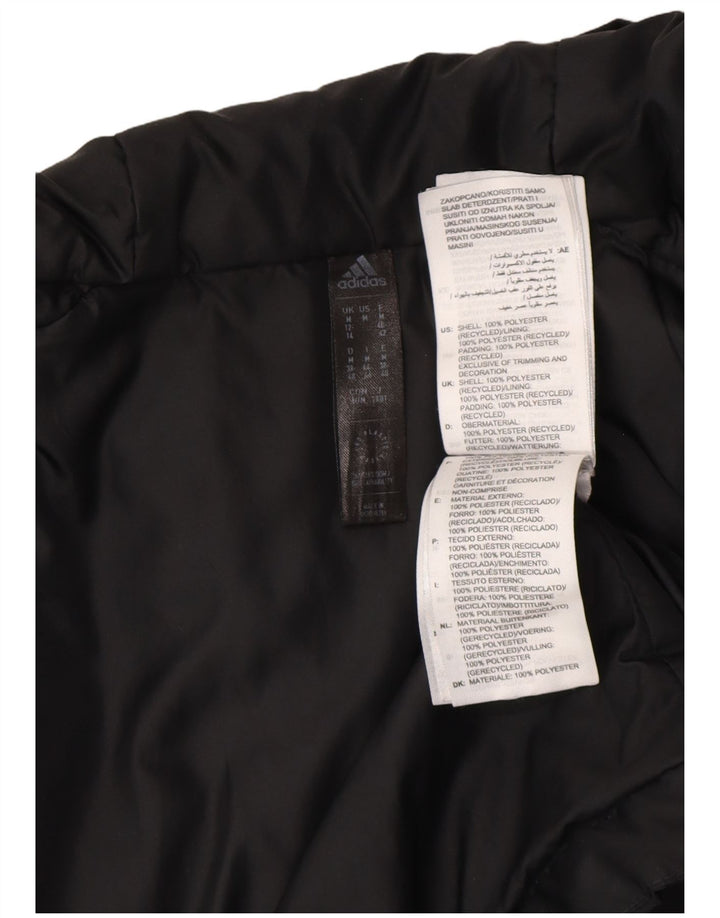 Adidas Veste rembourrée à capuche pour femme UK 12/14 Polyester noir moyen