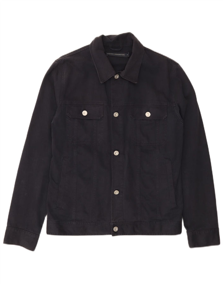 FRENCH CONNECTION Veste en Jean Homme UK 36 Petit Bleu Marine Coton