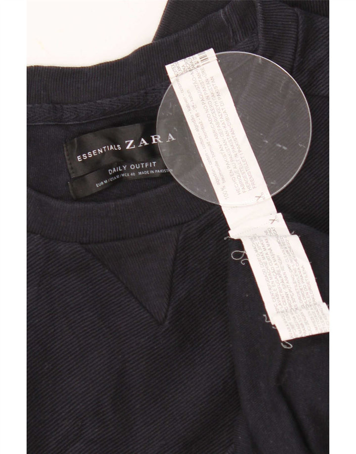 Zara Homme Sweatshirt Jumper Moyen Bleu Marine Coton