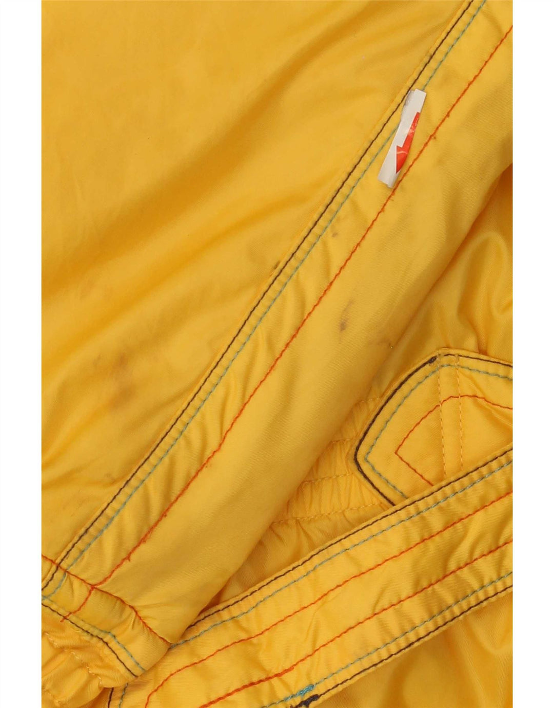 Ellesse Veste de ski surdimensionnée à capuche pour femme UK 14 Large Yellow Colourblock