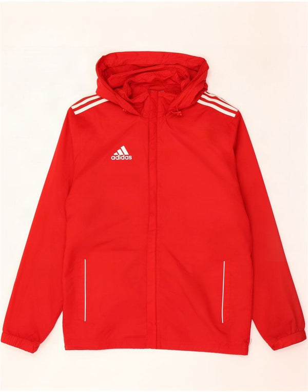 Adidas Veste de pluie à capuche pour homme UK 38/40 Nylon rouge moyen
