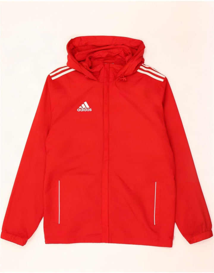 Adidas Veste de pluie à capuche pour homme UK 38/40 Nylon rouge moyen