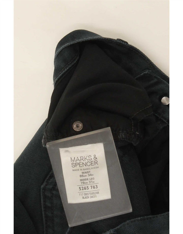 Marks & Spencer Jean droit vieilli pour homme W34 L31 en coton noir