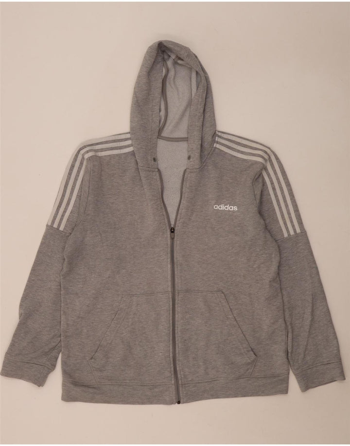 Adidas Pull à capuche zippé pour homme XL Gris Polyester