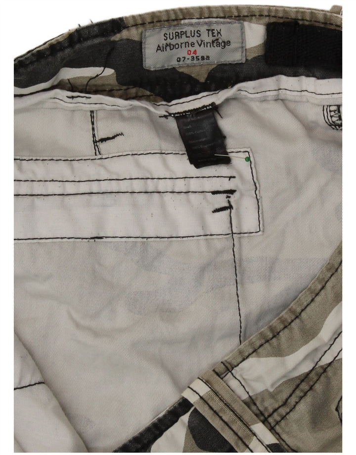 SURPLUS TEX Short Cargo Homme XL W40 Vert Camouflage Coton