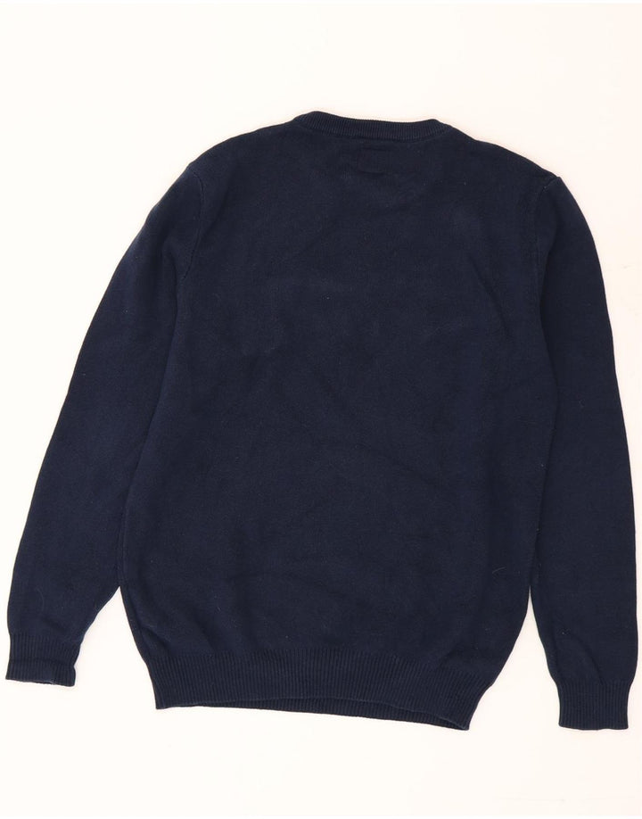 Guess Pull Graphique Col Ras du Cou Homme Bleu Marine Moyen Coton