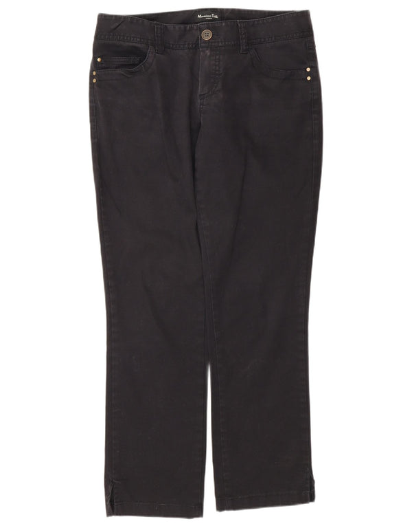 Massimo Dutti Pantalon décontracté droit pour femme EU 38 Small W28 L27 Noir