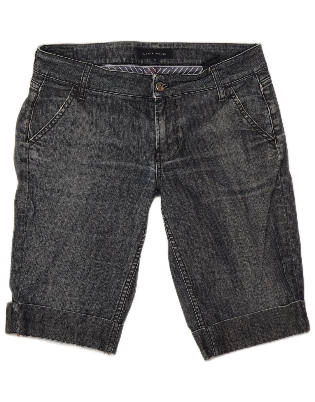 Tommy Hilfiger Bermuda Denim Femme W28 Bleu Moyen Coton