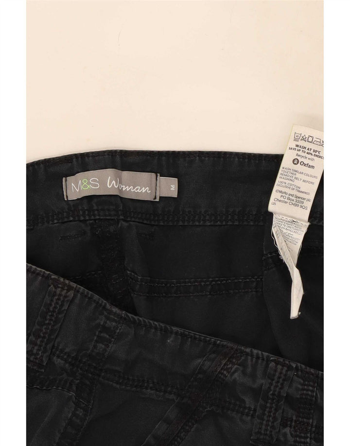 Marks & Spencer Pantalon cargo droit pour femme Medium W34 L30 Coton noir
