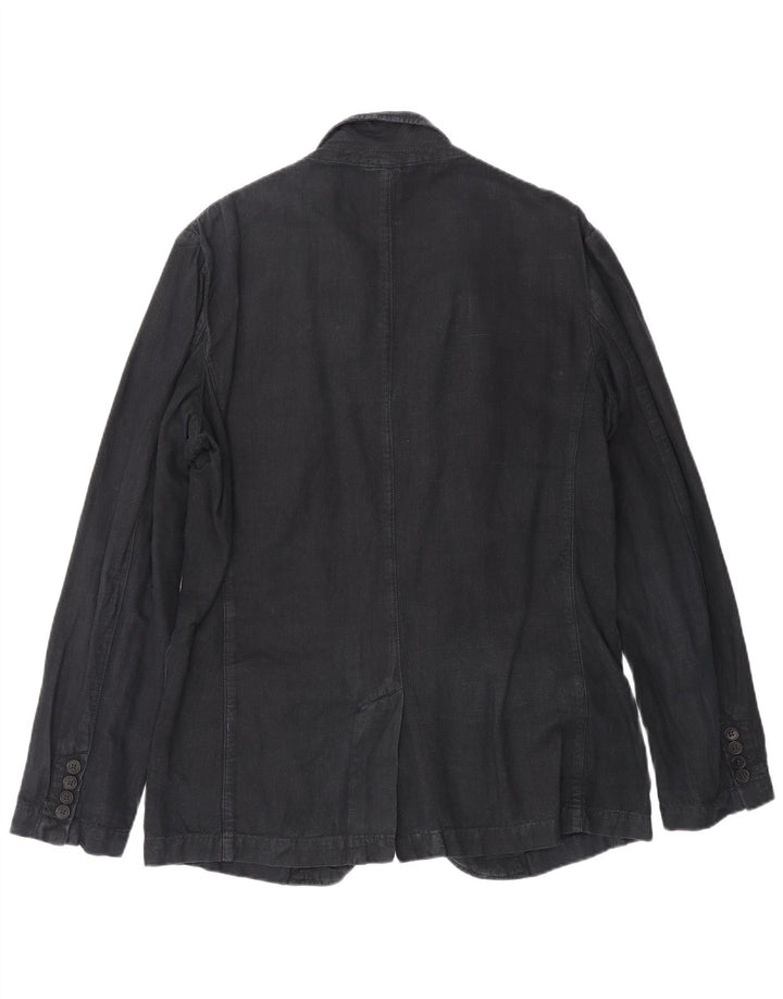 Zara Veste Blazer 3 Boutons Homme UK 40 Grand Lin Bleu Marine