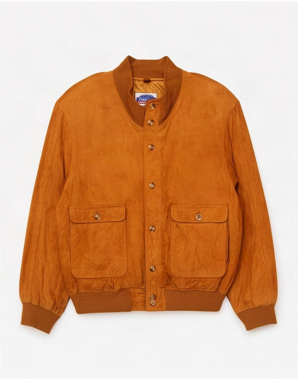 Evolution Veste Bomber en Daim pour Homme UK 44 2XL Cuir Beige