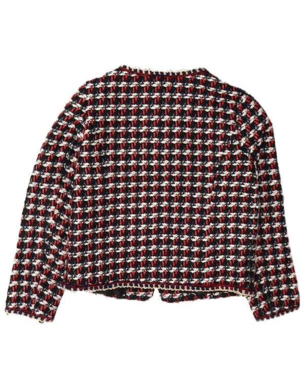 Zara Veste Blazer Coupe Régulière Femme UK 10 Petit Carreau Multicolore