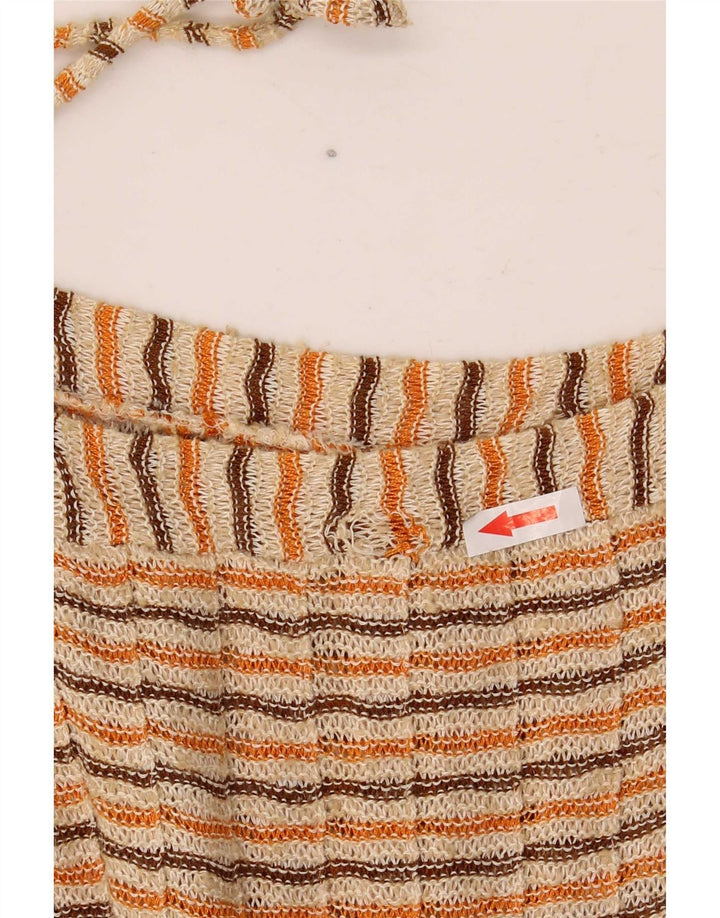 vintage Womens Knit Slip Dress UK 12 Moyen Multicolore Rayé