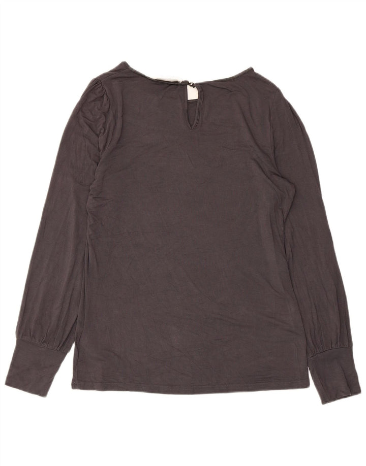Oasis Chemisier à manches longues pour femme UK 10 Small Gris Viscose
