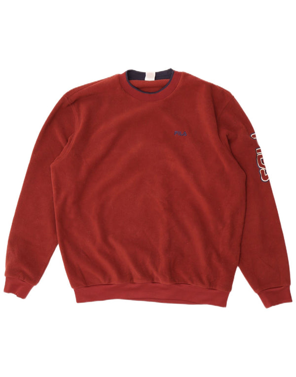 Fila Pull Polaire Graphique Homme Marron Polyester Large