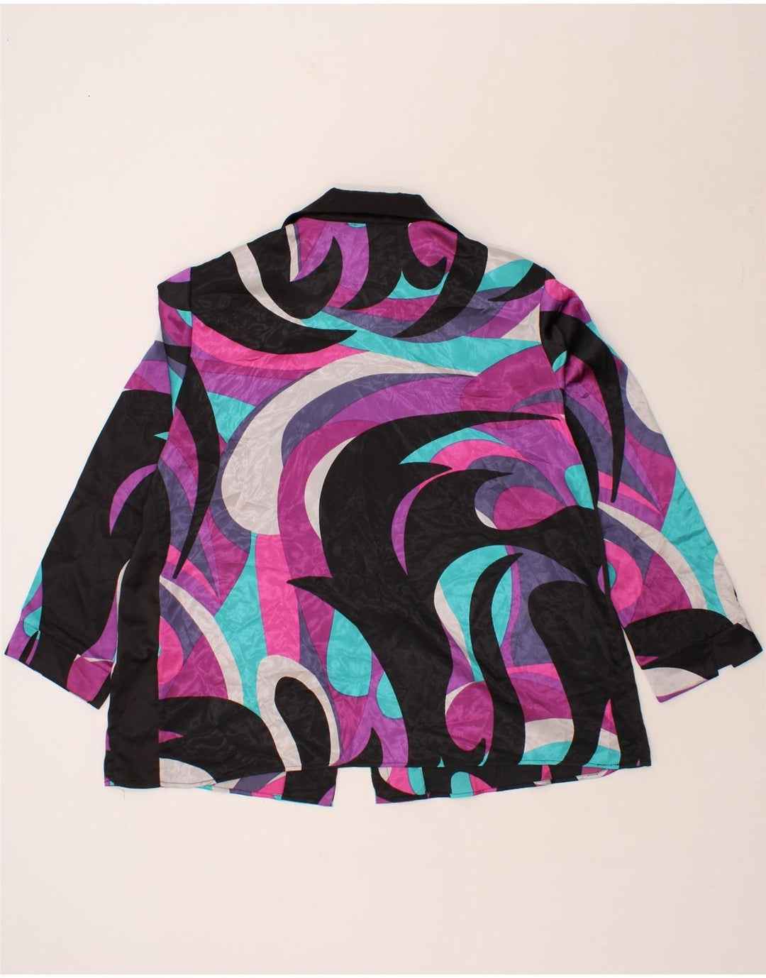 PERTE BY KRIZIA Womens Abstract Pattern Shirt Blouse UK 18 XL Black Vintage Perte by Krizia and Second-Hand Perte by Krizia from Messina Hembry 