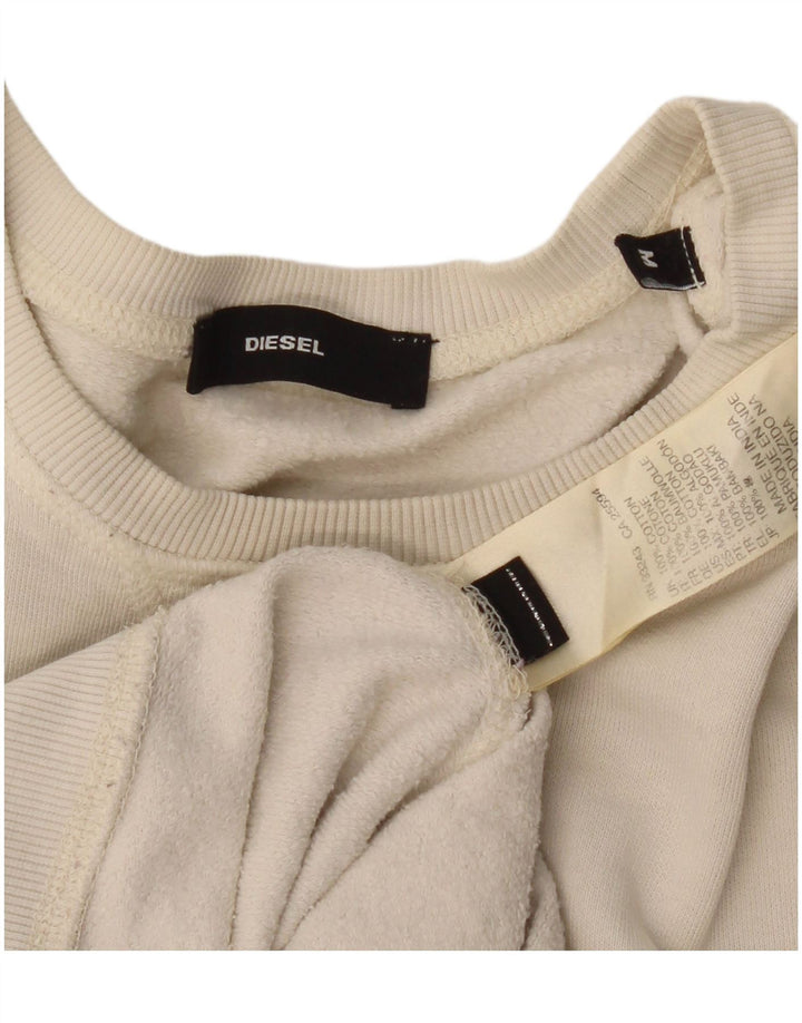 Diesel Sweat-shirt graphique surdimensionné pour femme UK 12 Medium Blanc Floral
