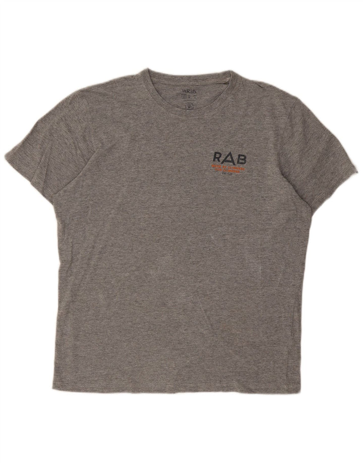 Rab T-Shirt Graphique Homme Gris Moyen Moucheté Coton