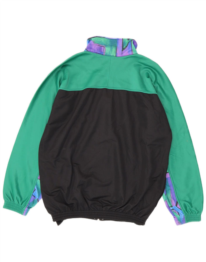 vintage Mens Graphic Survêtement Top Veste Grand Multicolore Colourblock