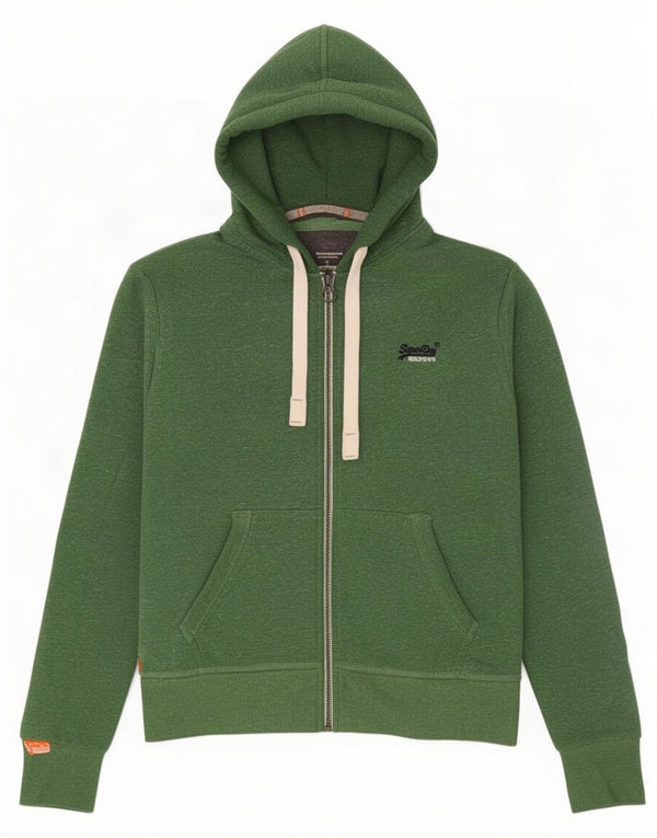 Superdry Pull à capuche zippé en polyester moucheté vert moyen pour homme