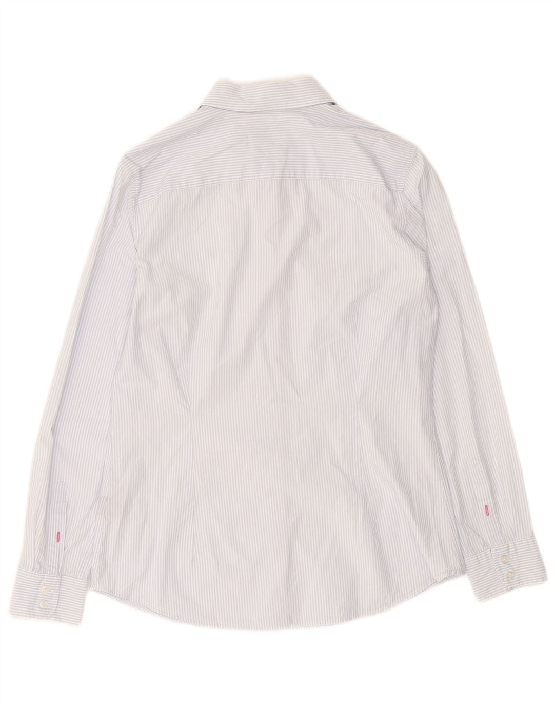 CREW CLOTHING Chemise coupe classique pour femme UK 10 Petit coton rayé bleu