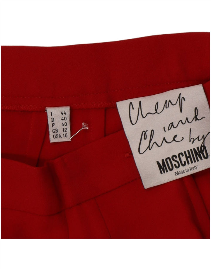 Moschino Pantalon de costume pas cher et chic pour femme UK 12 Medium W28 L31 Rouge