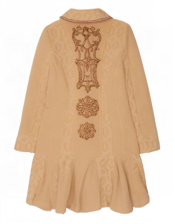 Save the Queen Pardessus graphique pour femme UK 44 en acétate géométrique beige moyen