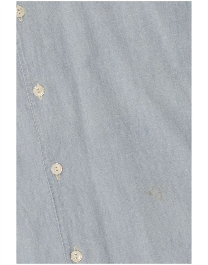 Ralph Lauren Chemise surdimensionnée à manches courtes pour femme US 4 Petit coton bleu