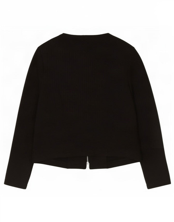 Marks & Spencer Veste blazer zippée pour femme UK 12 Medium Noir Polyester