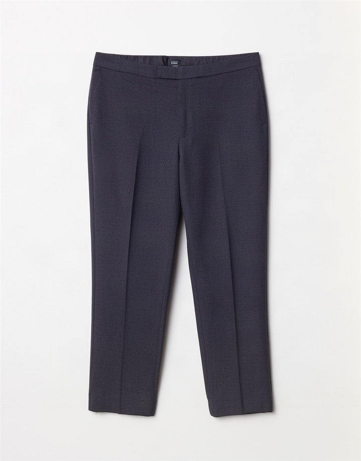 Marks & Spencer Pantalon de Costume Droit Homme W40 L29 Bleu Marine Pied de Poule