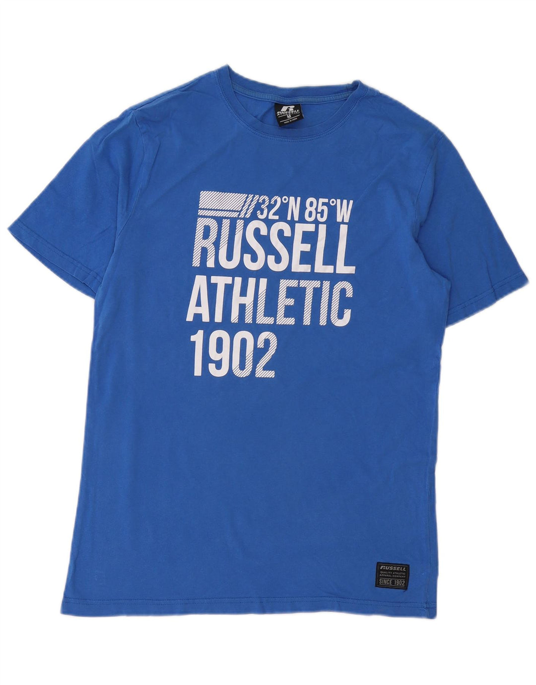 RUSSELL ATHLETIC T-Shirt Graphique Homme Bleu Moyen Coton