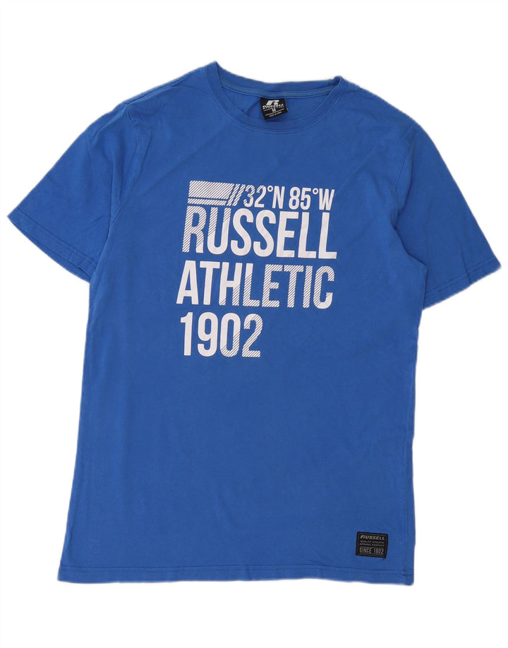 RUSSELL ATHLETIC T-Shirt Graphique Homme Bleu Moyen Coton