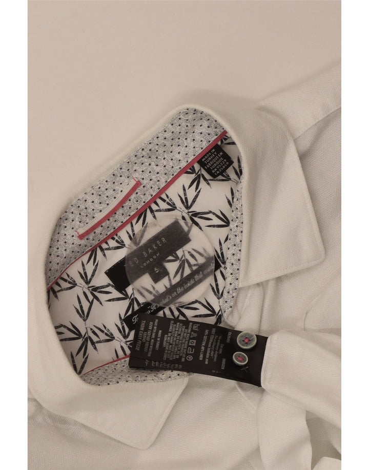 Ted Baker Chemise à manches courtes pour homme Taille 5 XL Coton blanc