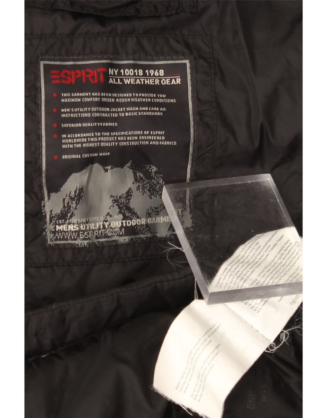 ESPRIT Gilet rembourré homme UK 38 Medium Black Nylon