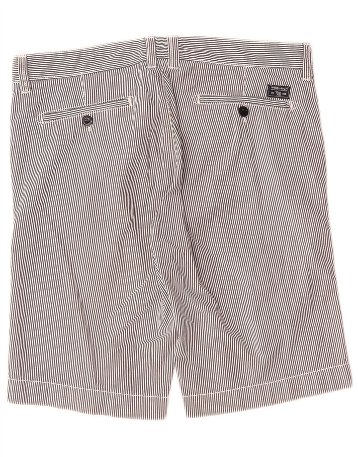 Woolrich Short Chino Homme W33 Coton à Rayures Bleu Marine Moyen