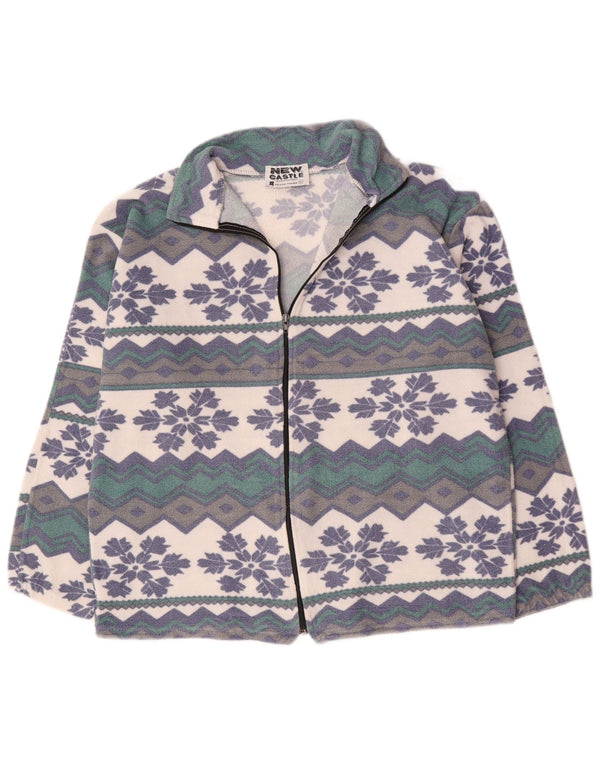 Vintage Mens Fleece Jacket UK 42 XL Multicoloured Fair Isle